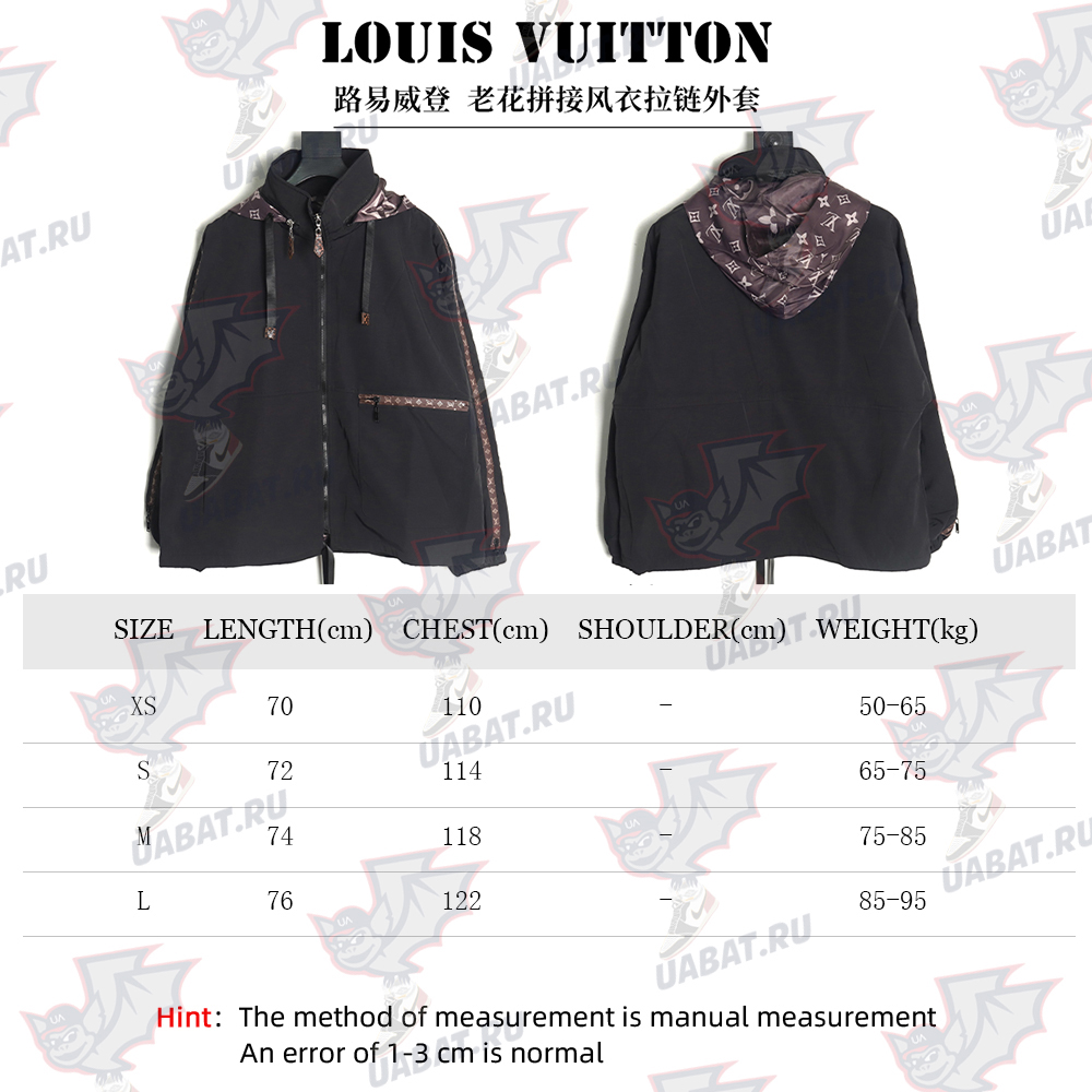 l0*is V*t0n monogram patchwork trench coat zipper jacket