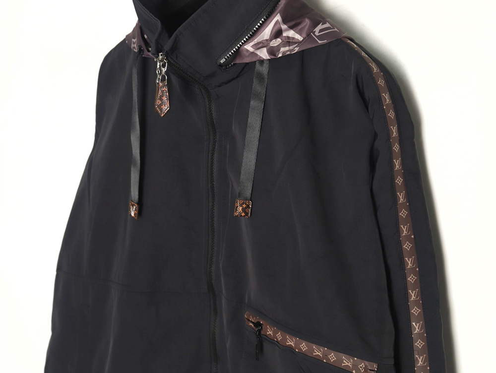 l0*is V*t0n monogram patchwork trench coat zipper jacket