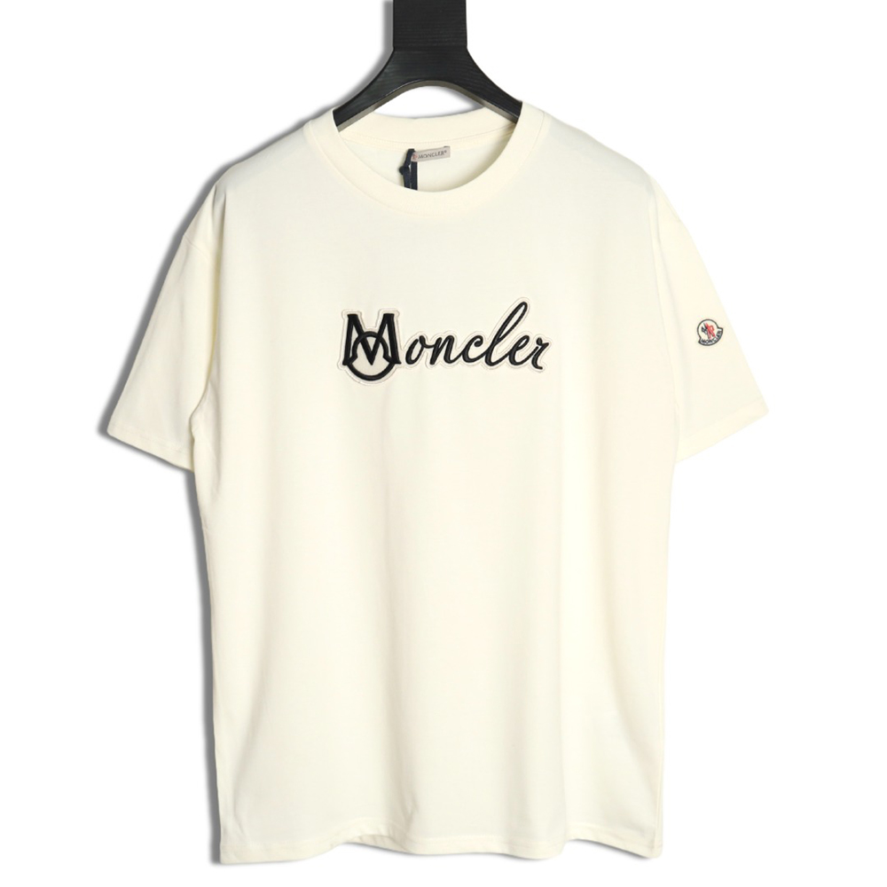 Moncler embroidered letter jacquard short-sleeved T-shirt