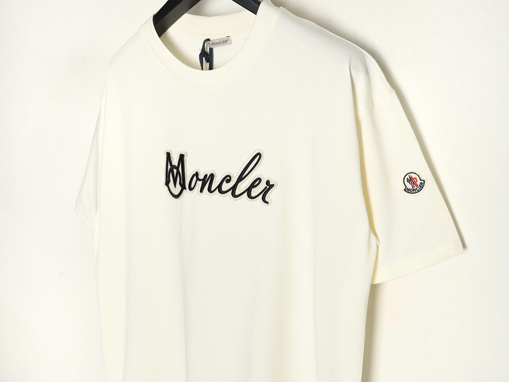 Moncler embroidered letter jacquard short-sleeved T-shirt