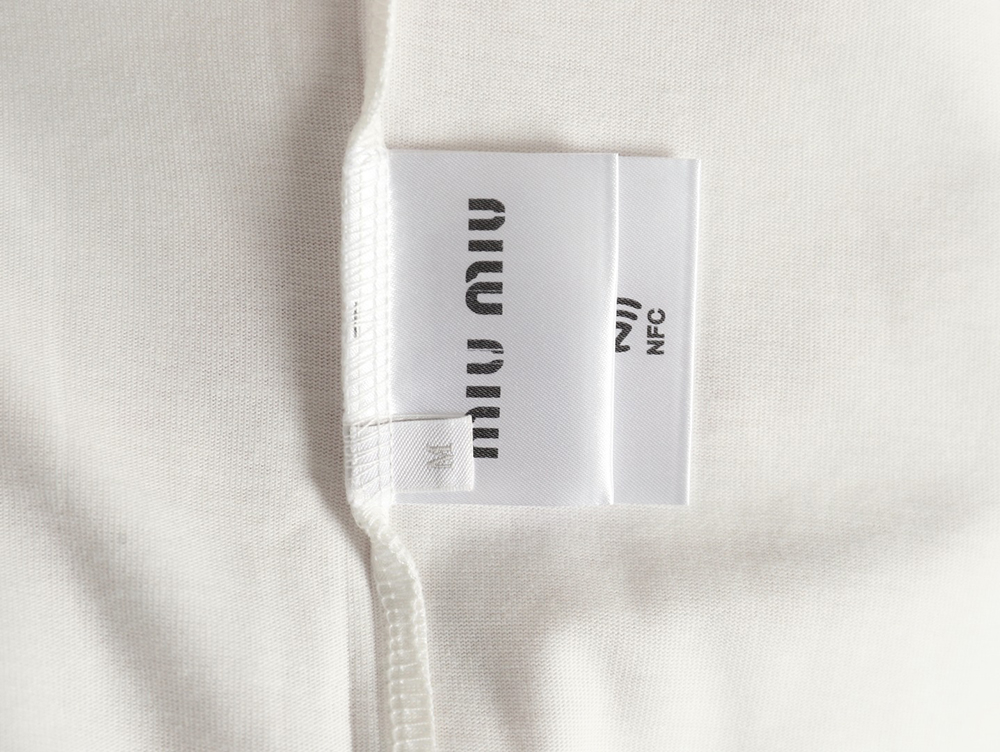 Miu Miu Classic Embroidered Logo Lettering T-Shirt