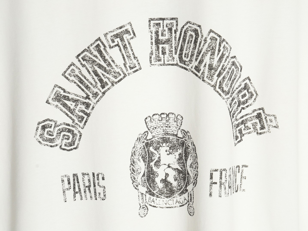 Ba*len*cia*ga art destruction crack printed short sleeves