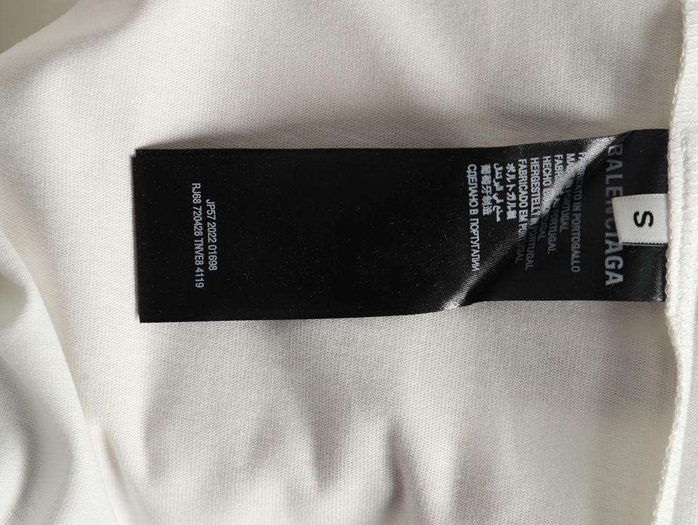 Ba*len*cia*ga art destruction crack printed short sleeves