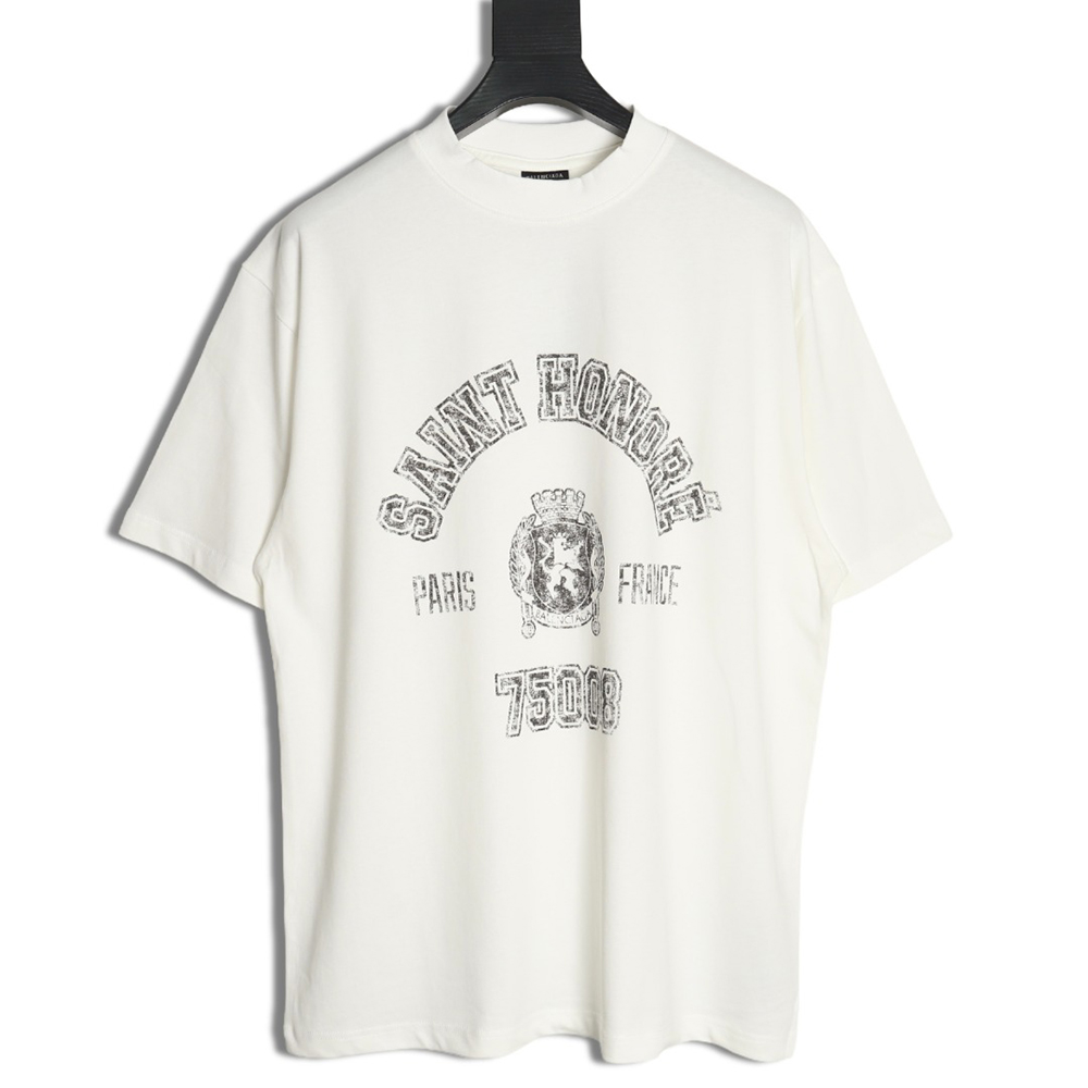 Ba*len*cia*ga art destruction crack printed short sleeves