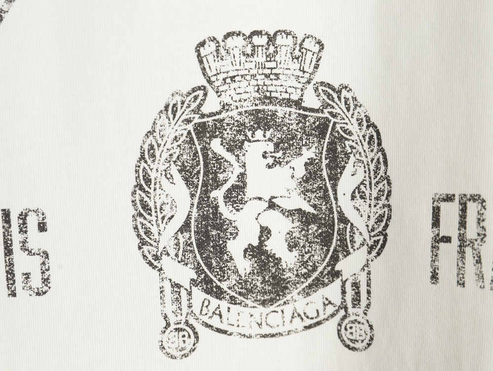 Ba*len*cia*ga art destruction crack printed short sleeves