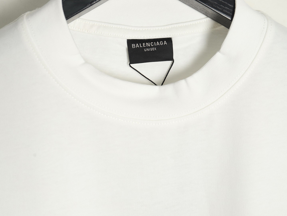 Ba*len*cia*ga art destruction crack printed short sleeves