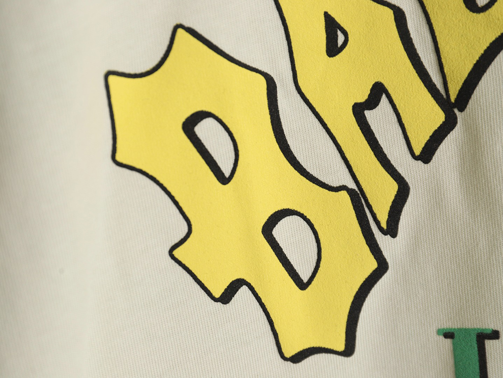 Ba*len*cia*ga letter foam print washed distressed short-sleeved t-shirt