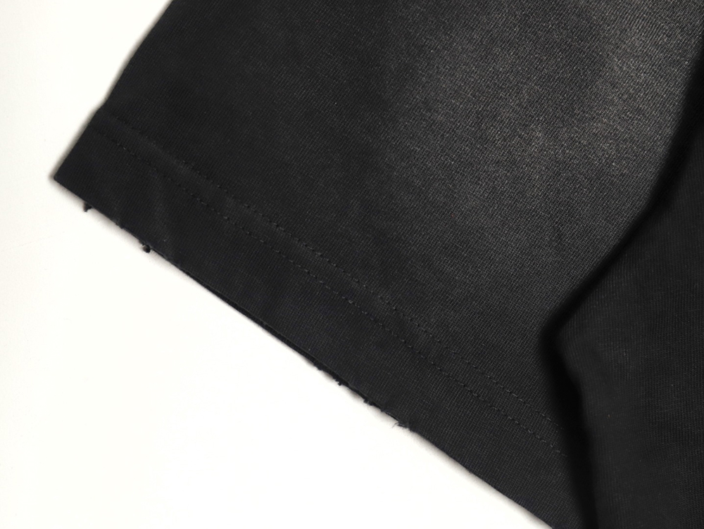 Ba*len*cia*ga letter foam print washed distressed short-sleeved t-shirt tsk2