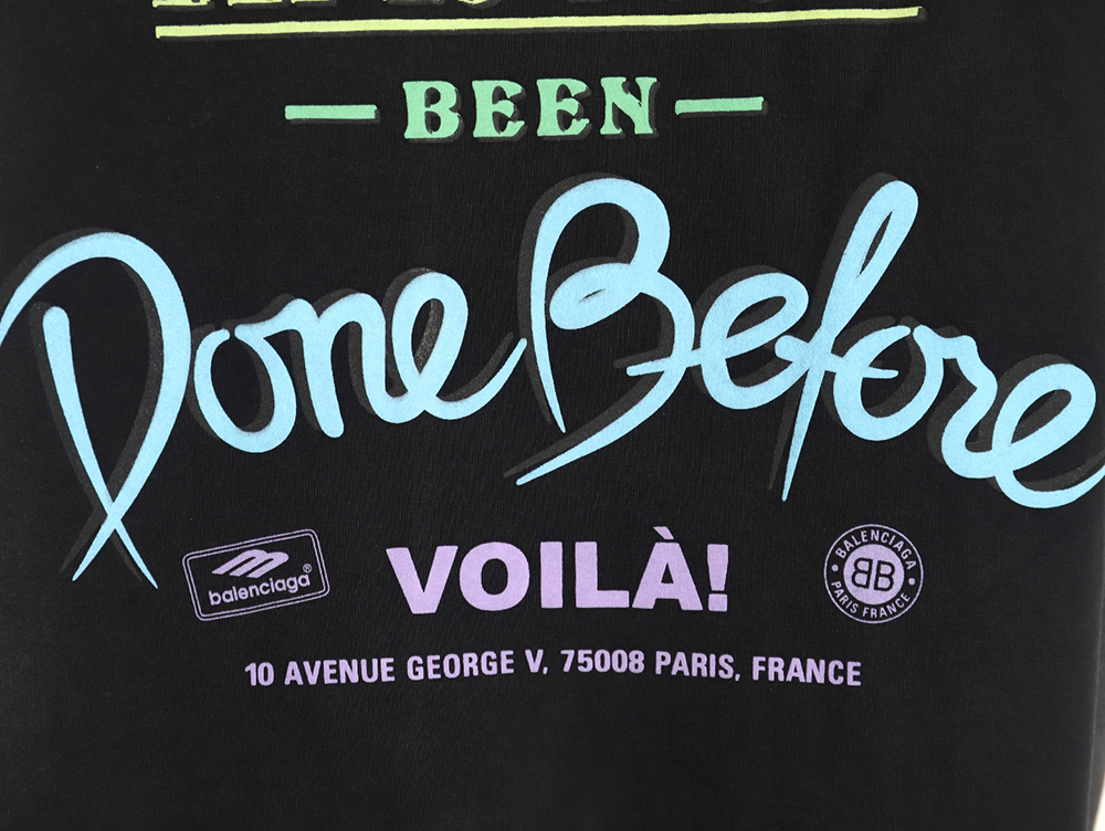 Ba*len*cia*ga letter foam print washed distressed short-sleeved t-shirt tsk2