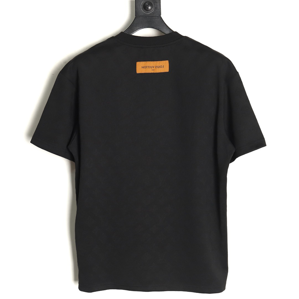 l0*is V*t0n all over printed old flower dark pattern jacquard short-sleeved t-shirt tsk1