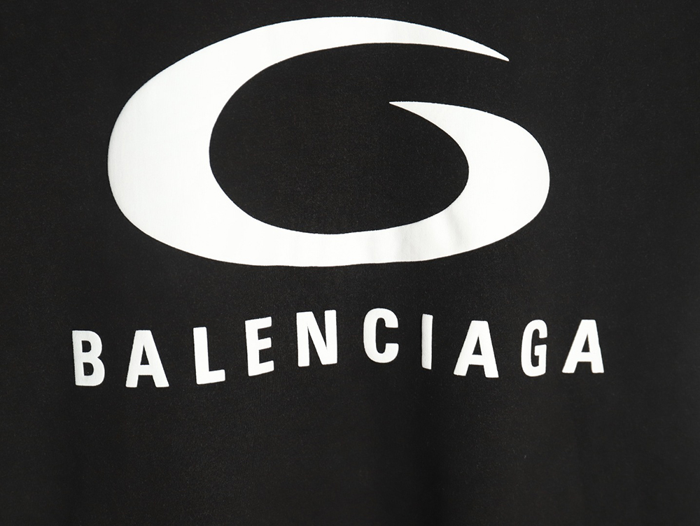 Ba*len*cia*ga white ring logo print short-sleeved t-shirt