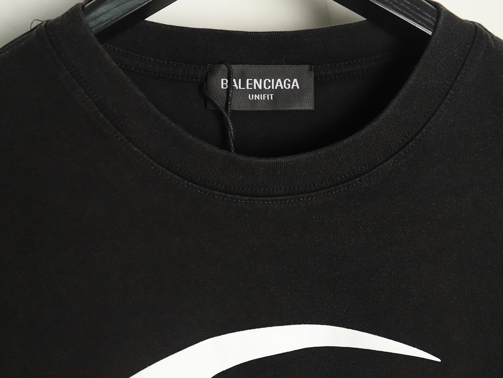 Ba*len*cia*ga white ring logo print short-sleeved t-shirt