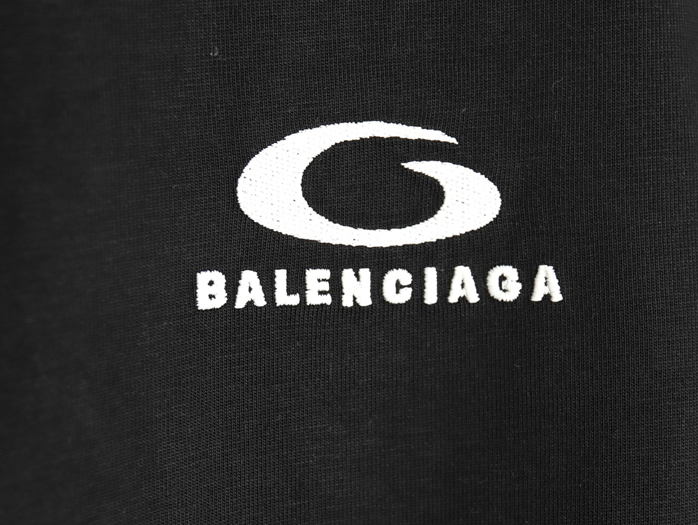 Ba*len*cia*ga chest lettering logo embroidered short sleeve t-shirt