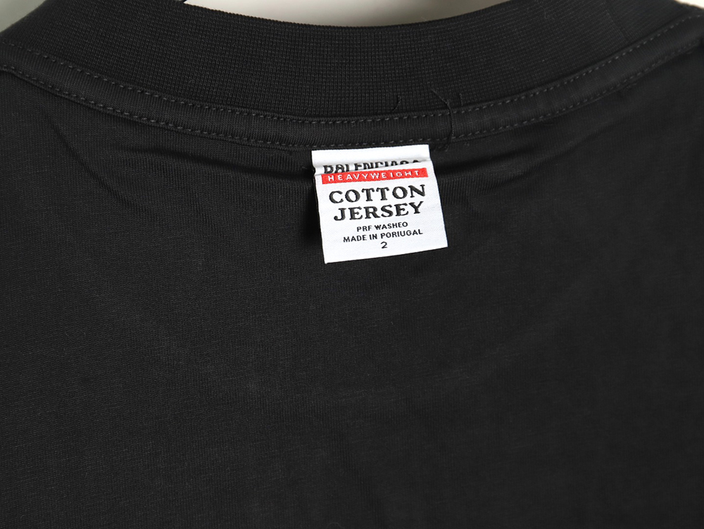 Ba*len*cia*ga chest lettering logo embroidered short sleeve t-shirt