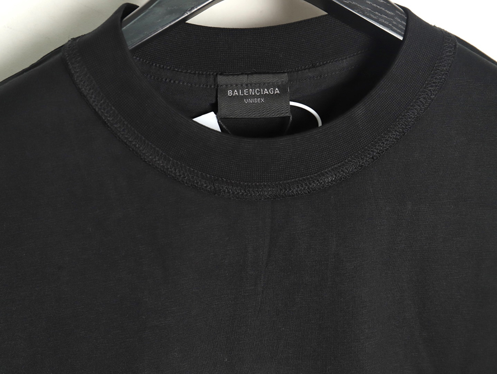 Ba*len*cia*ga chest lettering logo embroidered short sleeve t-shirt