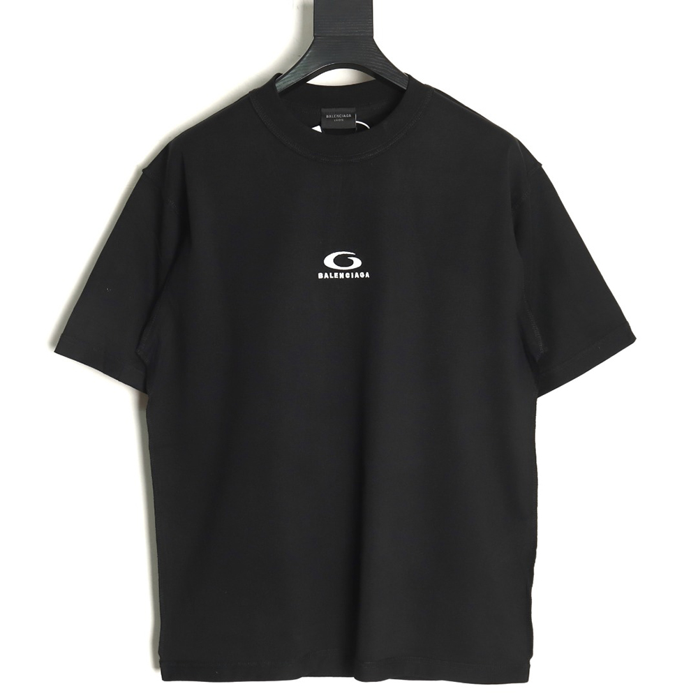 Ba*len*cia*ga chest lettering logo embroidered short sleeve t-shirt