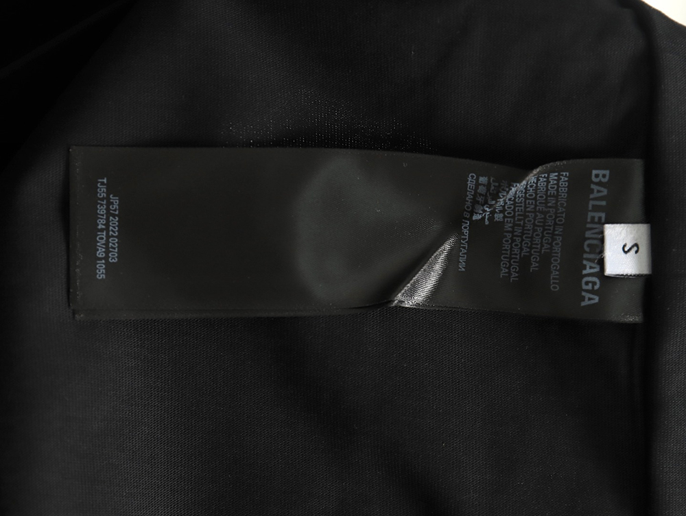 Ba*len*cia*ga chest lettering logo embroidered short sleeve t-shirt