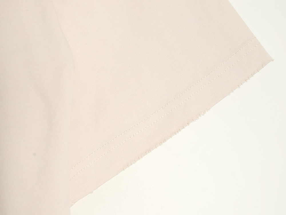 Ba*len*cia*ga double ring logo embroidery destruction short sleeve t-shirt