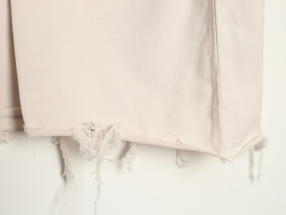 Ba*len*cia*ga double ring logo embroidery destruction short sleeve t-shirt