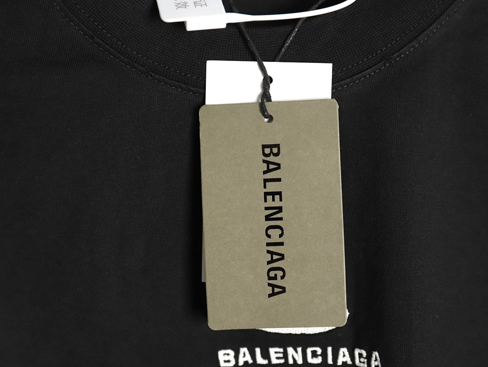 Ba*len*cia*ga double ring logo embroidery destruction short sleeve t-shirt tsk1