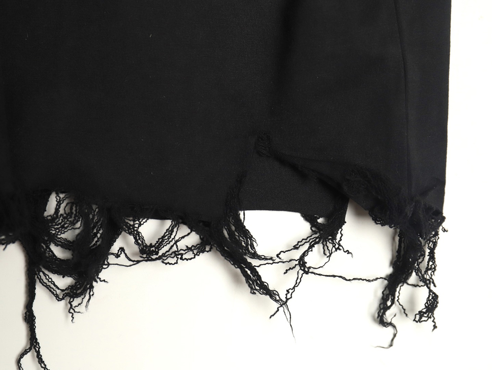 Ba*len*cia*ga double ring logo embroidery destruction short sleeve t-shirt tsk1