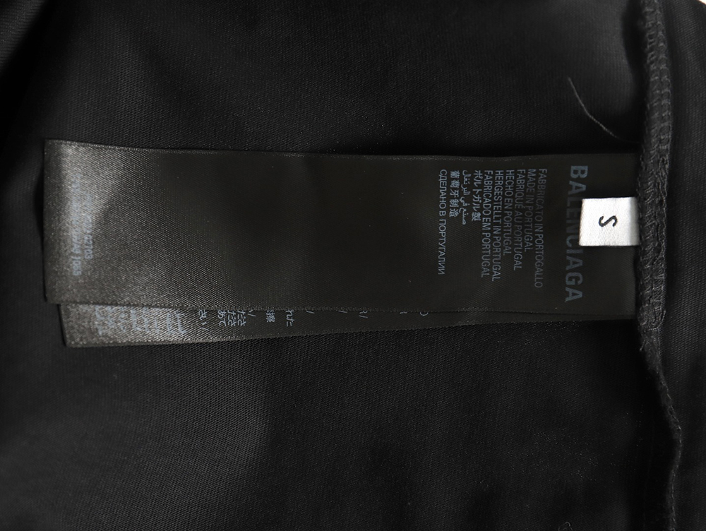 Ba*len*cia*ga double ring logo embroidery destruction short sleeve t-shirt tsk1