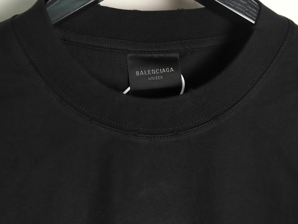 Ba*len*cia*ga double ring logo embroidery destruction short sleeve t-shirt tsk1