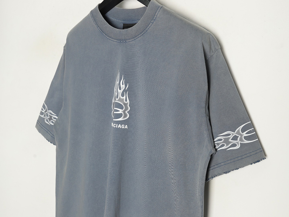 Ba*len*cia*ga flame print short sleeve t-shirt