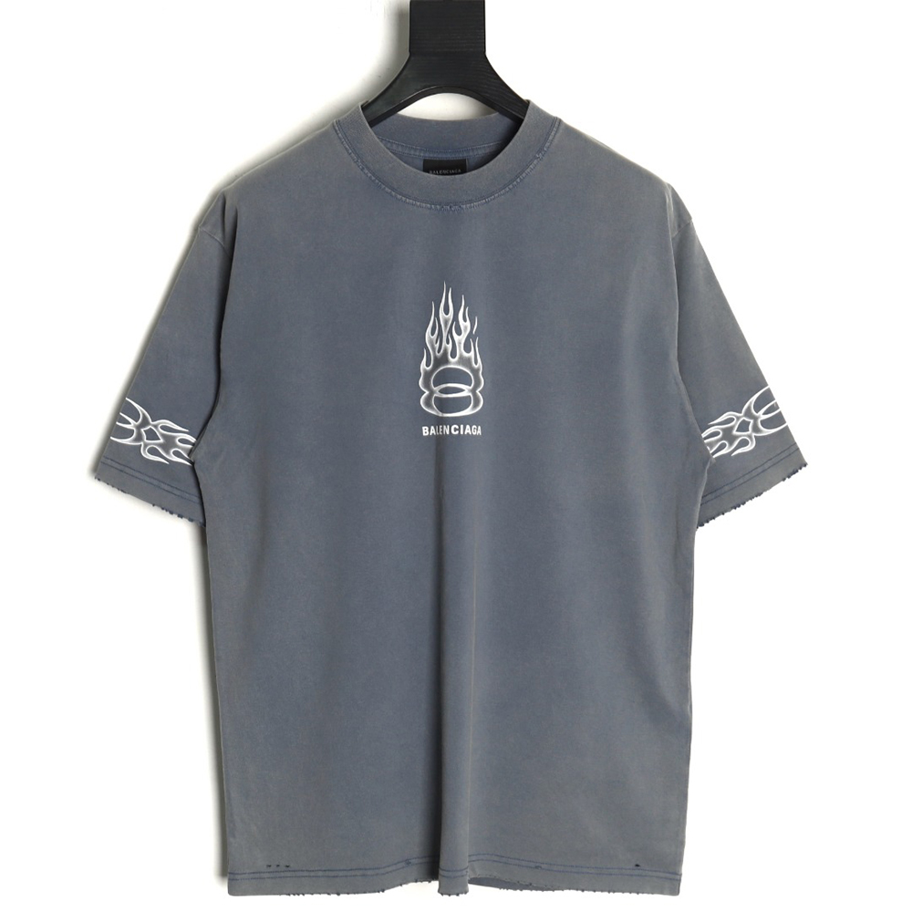 Ba*len*cia*ga flame print short sleeve t-shirt