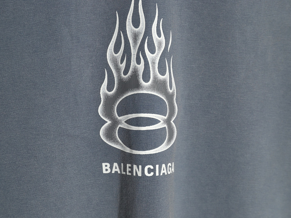 Ba*len*cia*ga flame print short sleeve t-shirt