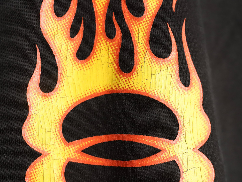 Ba*len*cia*ga flame print short sleeve t-shirt tsk1