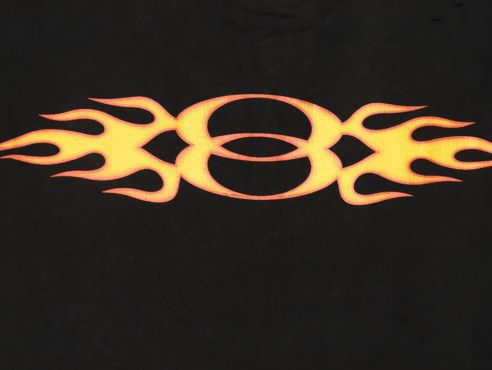 Ba*len*cia*ga flame print short sleeve t-shirt tsk1