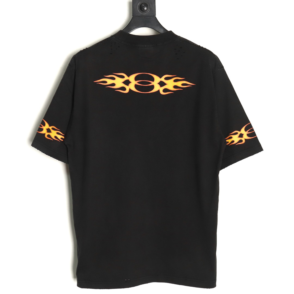 Ba*len*cia*ga flame print short sleeve t-shirt tsk1
