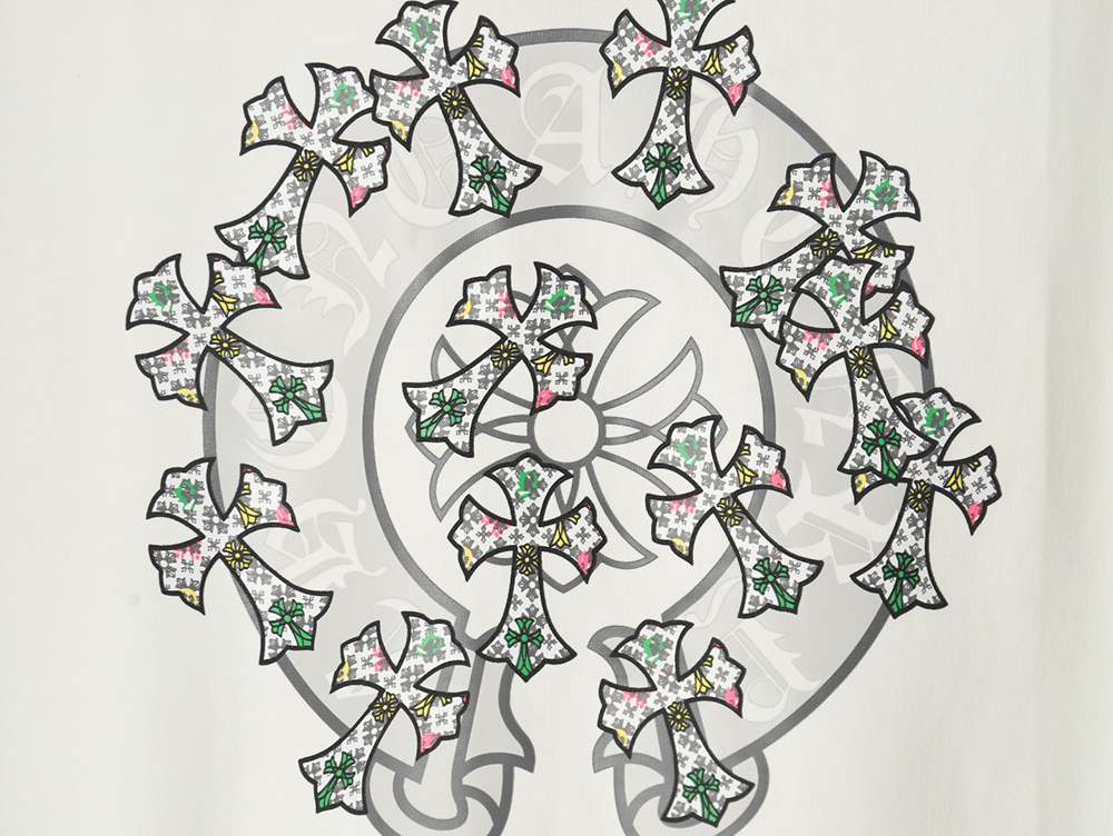 Ch**me He**ts sanskrit cross embroidered t-shirt