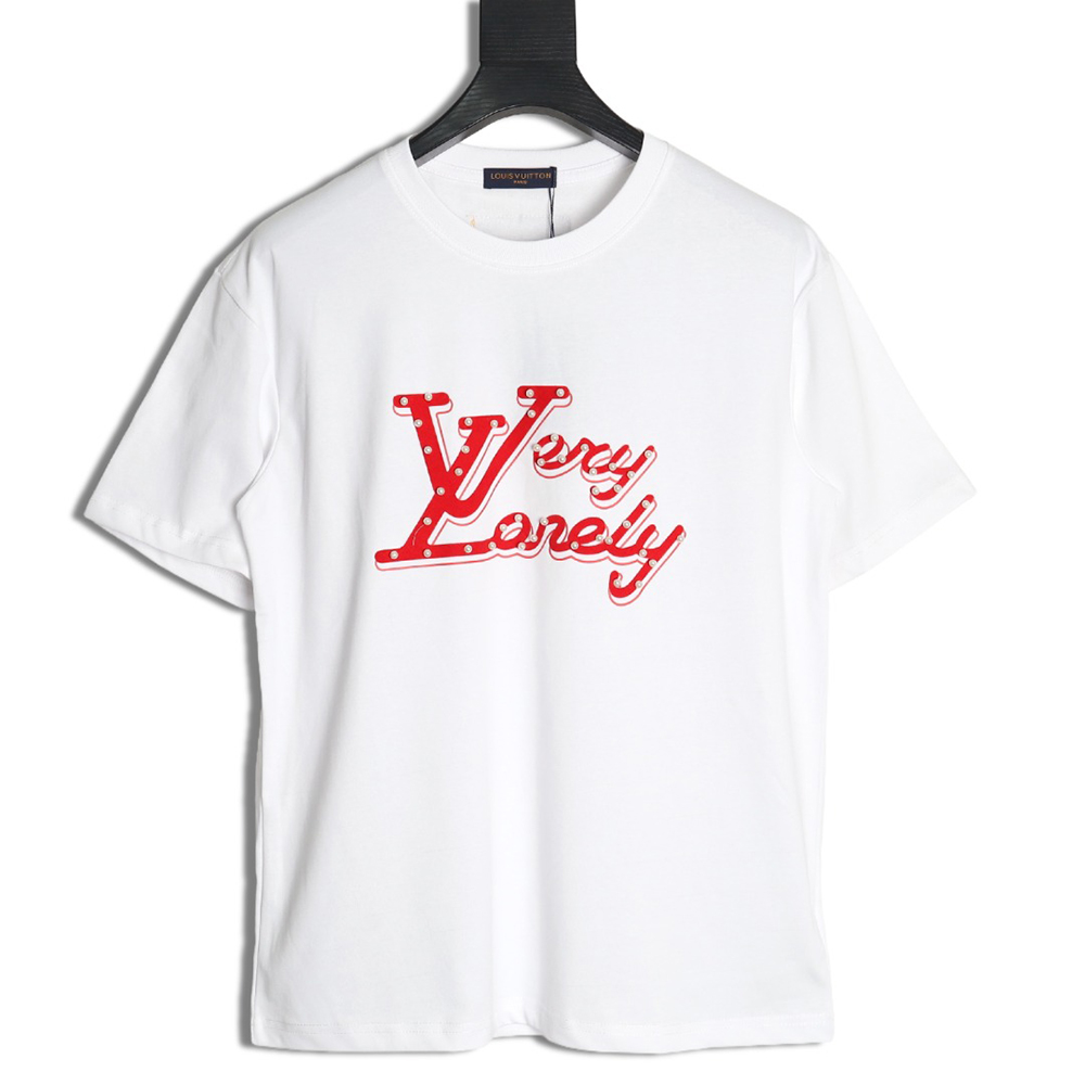 l0*is V*t0n pearl slogan print short sleeves