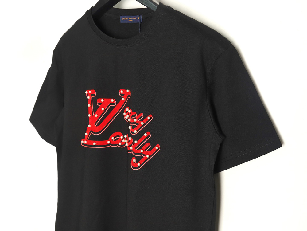 l0*is V*t0n pearl slogan print short sleeves tsk1