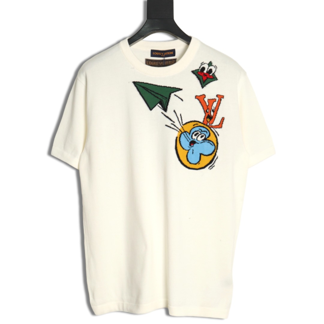 l0*is V*t0n airplane jacquard crew neck knit short sleeves
