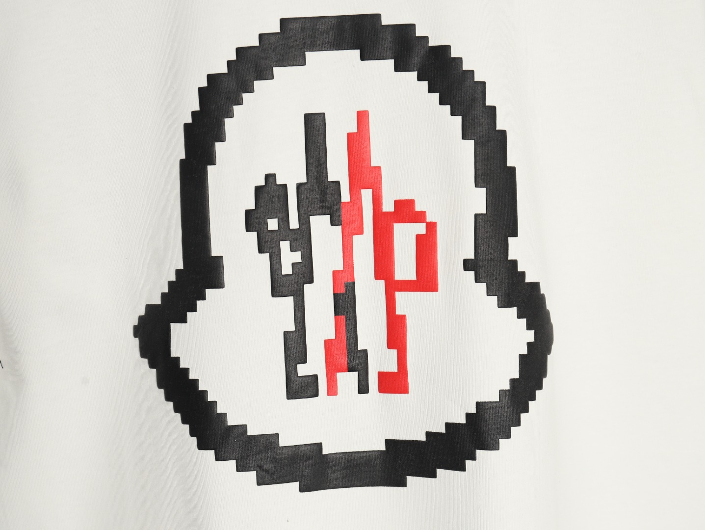 Moncler pixel fuzzy foam logo printed short-sleeved T-shirt