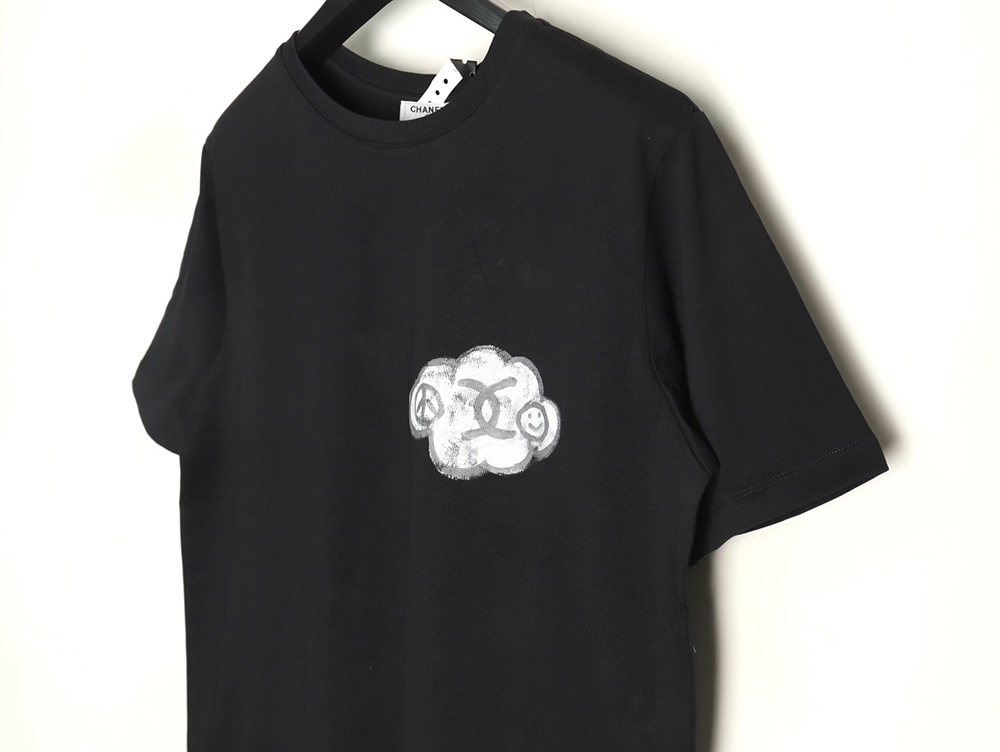 Ch*el hand-painted graffiti letters short sleeve tsk1