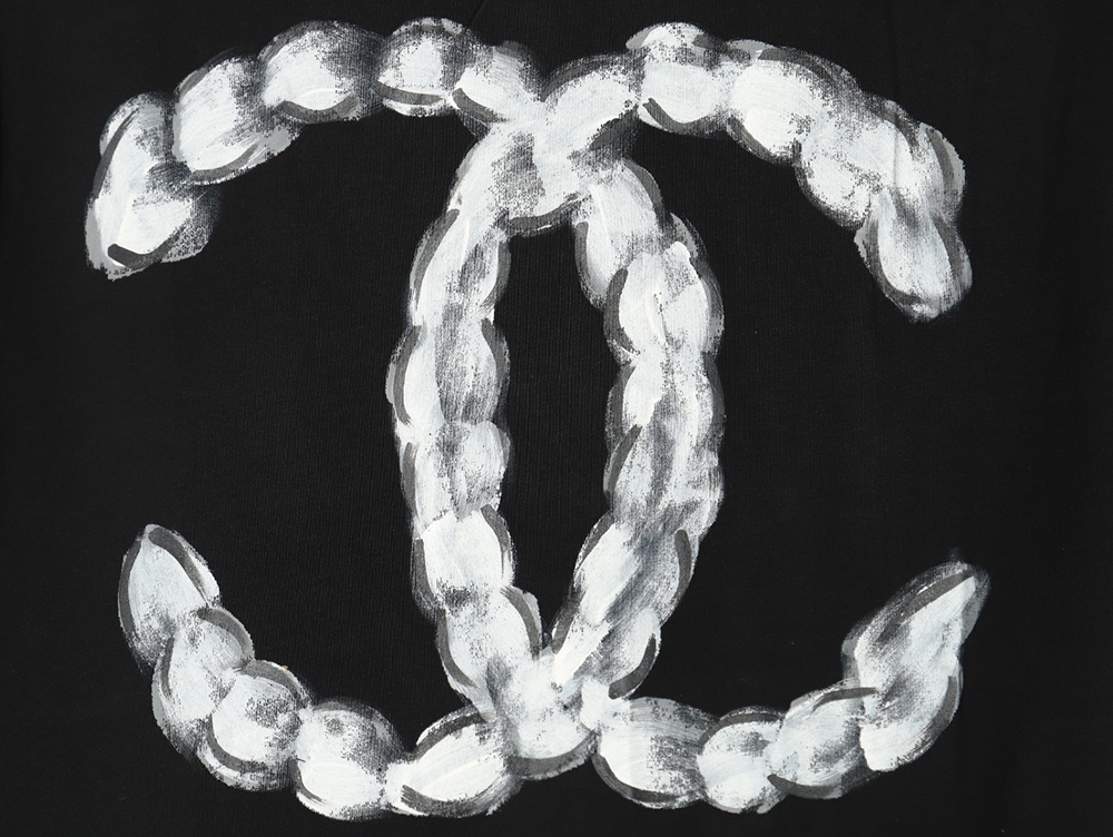 Ch*el hand-painted graffiti letters short sleeve tsk1