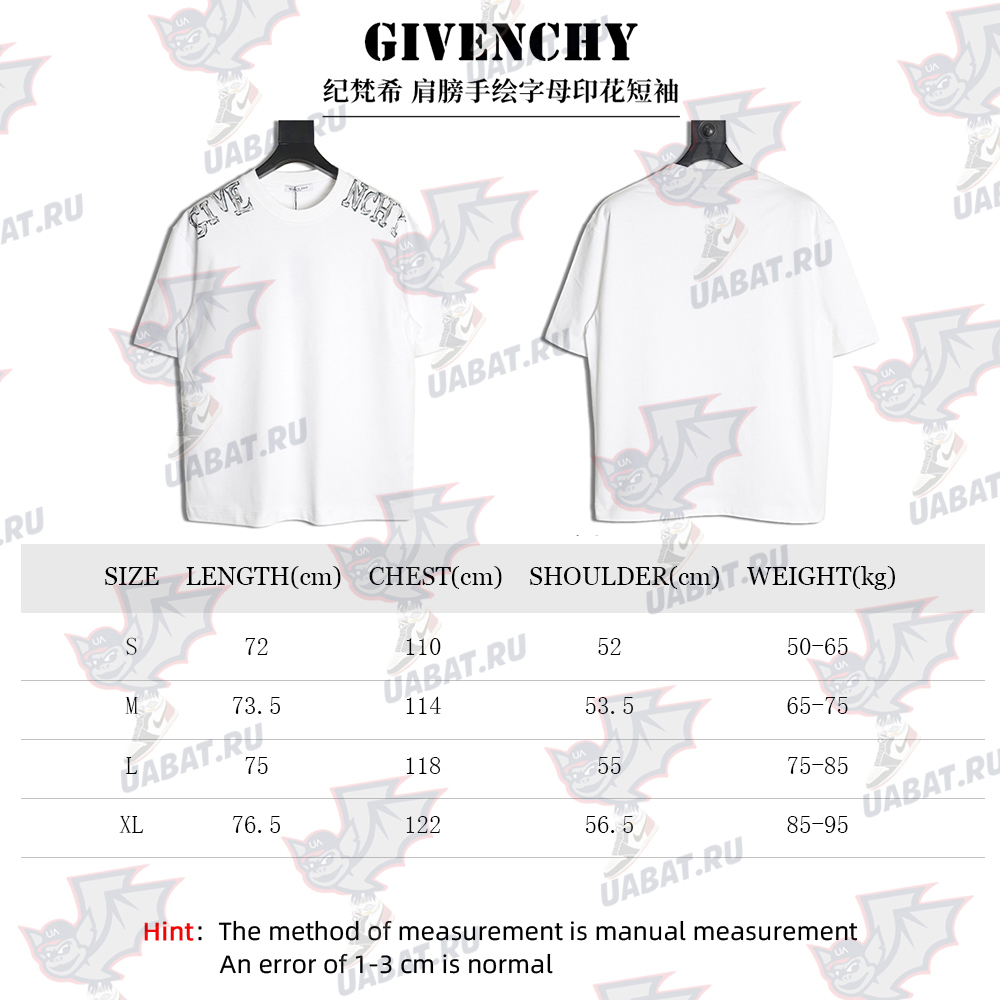 Givenchy shoulder hand-painted letter print short sleeves