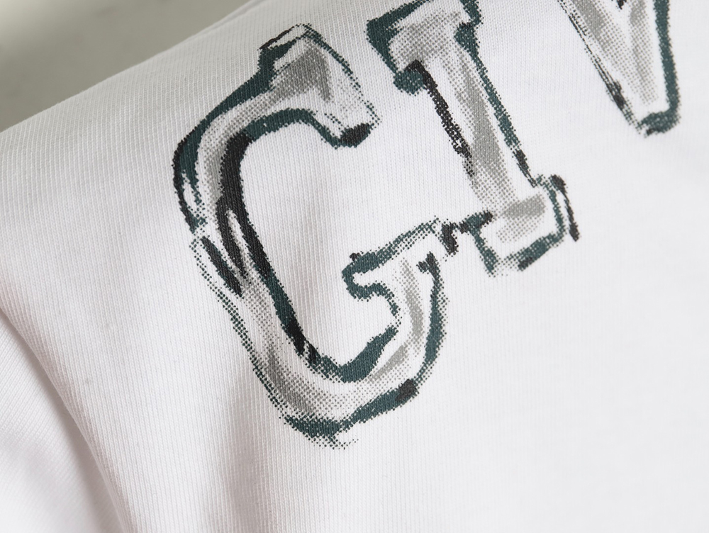 Givenchy shoulder hand-painted letter print short sleeves