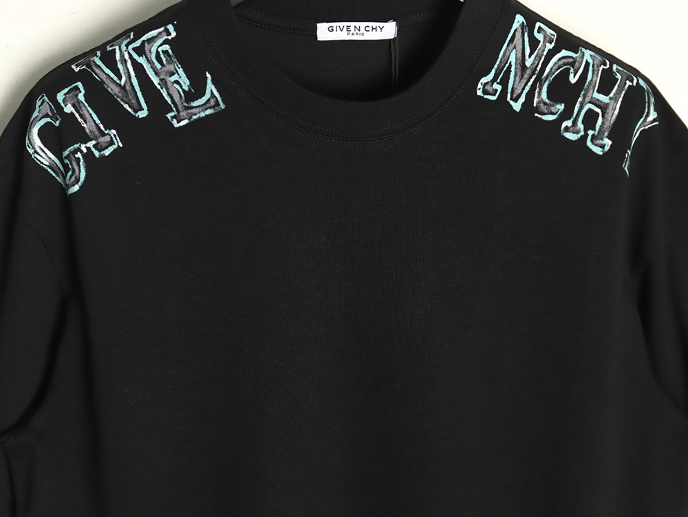 Givenchy shoulder hand-painted letter print short sleeves TSK1