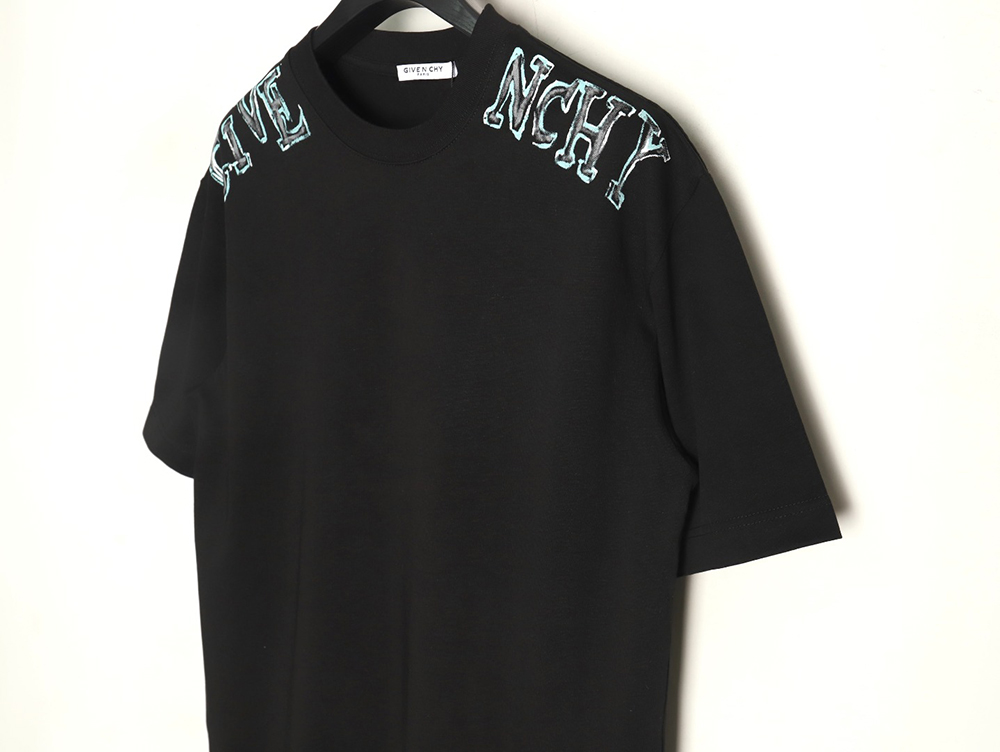 Givenchy shoulder hand-painted letter print short sleeves TSK1
