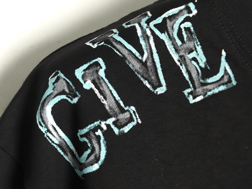 Givenchy shoulder hand-painted letter print short sleeves TSK1