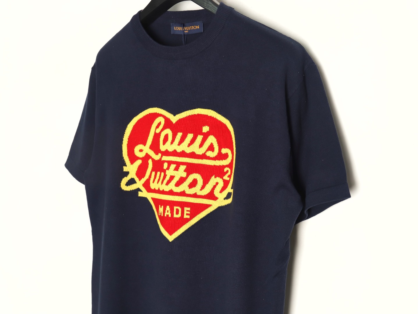 l0*is V*t0n nigo heart jacquard wool short sleeves