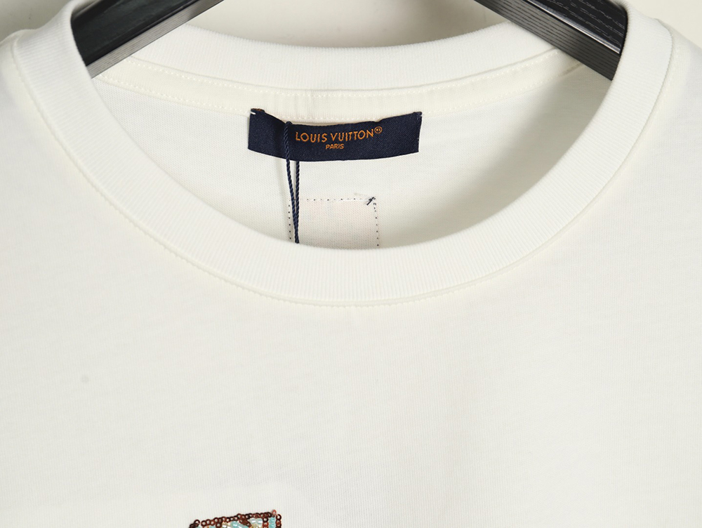 l0*is V*t0n embroidered lettering short-sleeved t-shirt