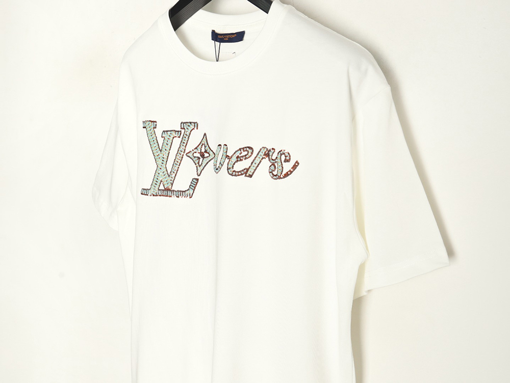 l0*is V*t0n embroidered lettering short-sleeved t-shirt