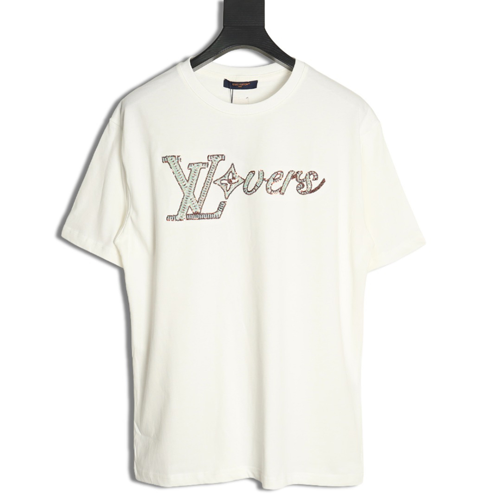l0*is V*t0n embroidered lettering short-sleeved t-shirt