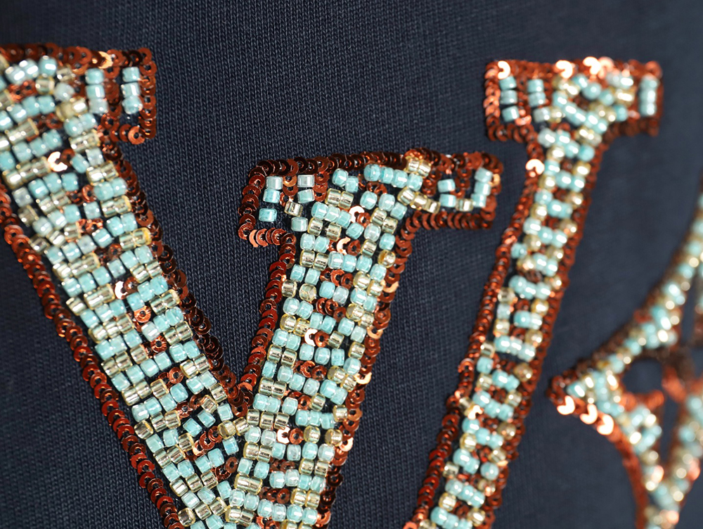 l0*is V*t0n embroidered lettering short-sleeved t-shirt tsk1